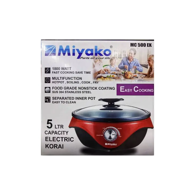 Picture of Miyako 5 Liter Electric Curry Cooker MC-500 EK | Miyako Electric Korai | Miyako Electric Multifunction Cooker | 1800 Watt(Multicolor)
