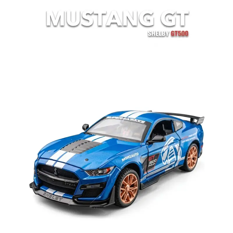Picture of 1PC 1:32 Ford Mustang Shelby GT500 Alloy Sports Car Model Diecast Toy Vehicles Metal Car Model Simulation Collection Kids Toy Gift(Multicolor)