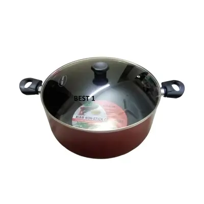 Picture of Kiam Non Stick Casserole (Sauce Pan) With Glass Lid 36cm(Multicolor)