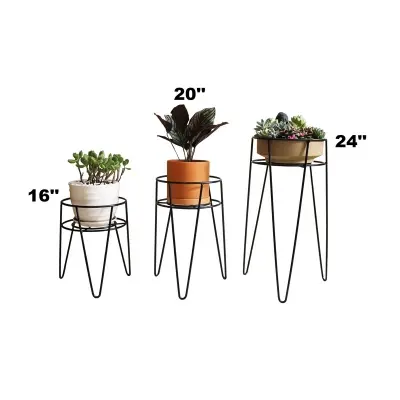 Picture of 3 PC Metal Grill Rack Hanging Planter Pot 24, 20 & 16 Inches(Multicolor)