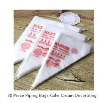 Picture of 30pcs Plastic Disposable Piping Bags Cake Cream Decorating(White)