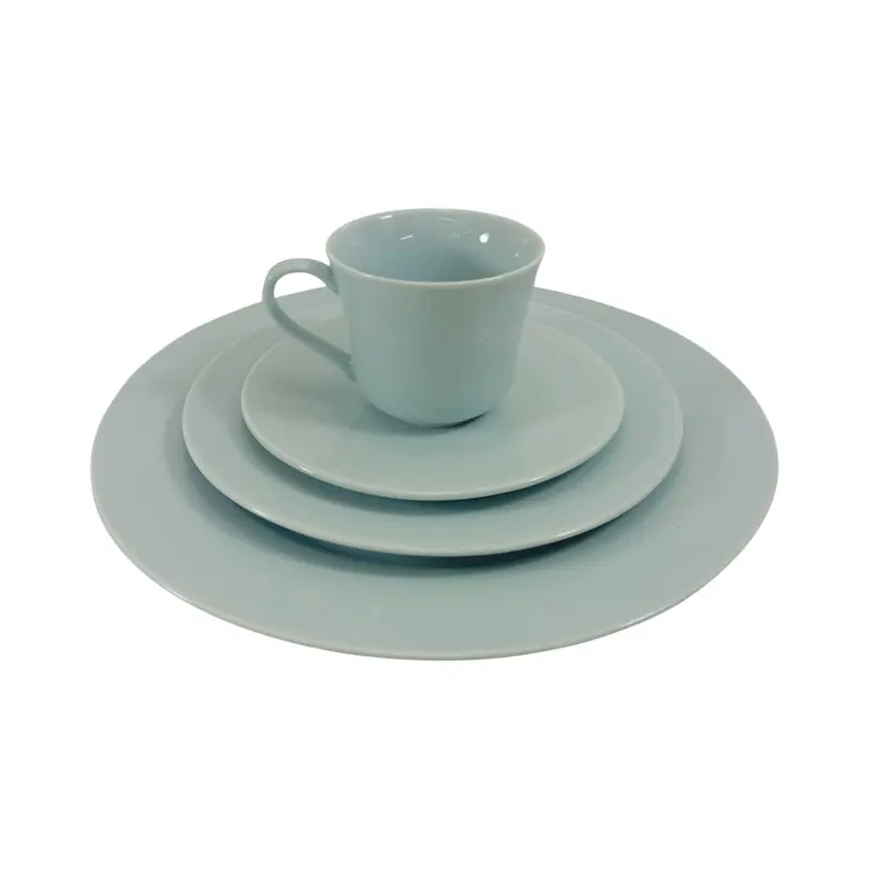 Picture of 36 pieces dinner set for gift and home decoration- 6 Dinner Plates, 6 Half Plates, 1 Rice Dish, 1 Curry serving bowl, 6 Soup Bowl, 6+6 coffee cup + saucer, 1 Tea Pot, 1 Milk Pot, 1 Sugar Pot, 1 Salt Shaker(Multicolor-LBJ34RD)