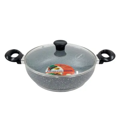 Picture of Kiam Marble Coated Karai With Glass Lid 30cm(Multicolor30)