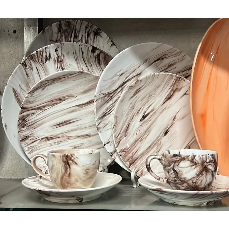 Picture of 32 Pieces Ariane Dinner Set Marble Design (COLOR AS PER PICTURES)(Multicolor)