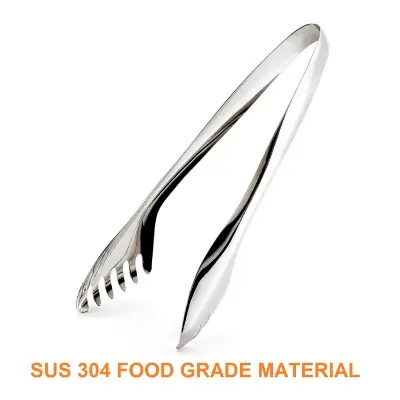 Picture of Stainless Steel Cooking Tong Clip Clamp Accessories Salad Serving Bbq Tools (SUS 304 food grade material)(Silver)