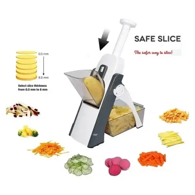 Picture of Spring Slicer Cutter 6 in 1 | Multifunctional high quality ABS Vegetable Slicer MULTIPLE COLOR(Multicolor)