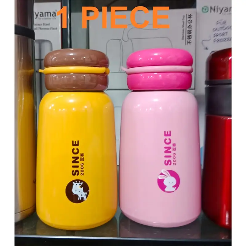 Picture of Thermos Cup Female Lovely Mini Student Child Portable Water Bottles Small Big Belly Simple Stainless Steel Cup Vacuum Flask (MULTICOLOR)(Multicolor)