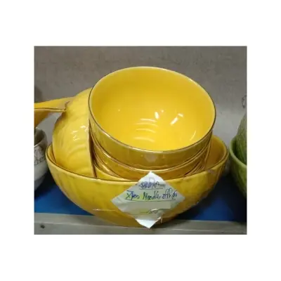 Picture of 7 Pcs Noodles Bowl Set Including Serving Dish , Oven Proof porcelain Ceramic Porcelain Snack Bowl Set,Ceramic Soup & Firni Bati(Multicolor)