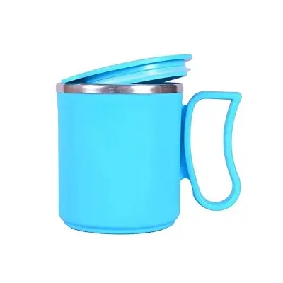 Picture of 1pcs Coffee Mug with Stainless Steel for Tea Milk Mug Inner Stylist Double Wall Cup for Home Office Restaurant Use Gift Hot mug Stainless steel inner(Multicolor)