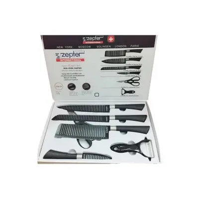 Picture of 6 Pcs Knife Set Non-Stick Coating Stainless Steel(Black)