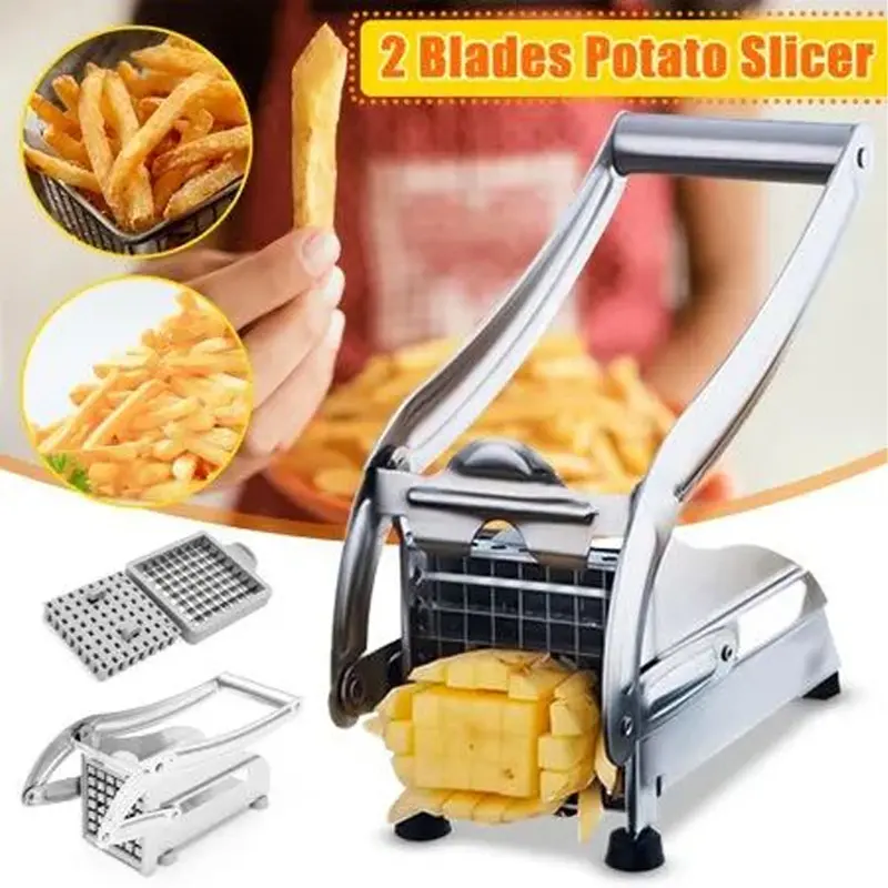 Picture of Potato chip cutter, potato corner slicer, potato cutter machine manually cutting potato slices potato slicer quick cutter potato slicer(Multicolor)