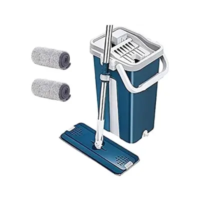 Picture of Magic Mop with Bucket Hand Free Automatic Microfiber Cloth Kitchen Clean Tools(Multicolor)