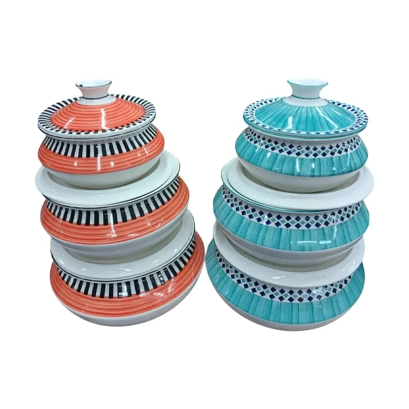 Picture of 1 Set 6 PCS Ceramic Curry Bowl / Casserole Dish with Lid(Multicolor)