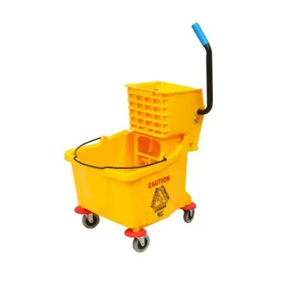 Picture of 36 Liter Yellow Single Bucket Plastic Cleaning Commercial Mop(Multicolor)
