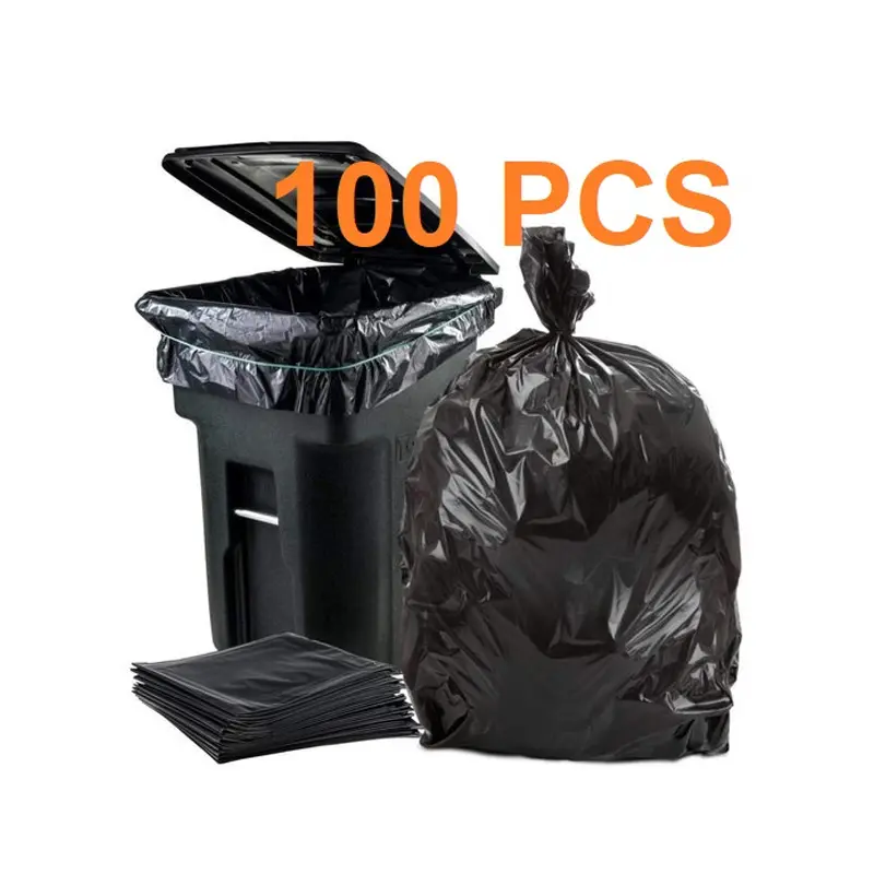Picture of 100PCS Black (24" X20") Trash Bag / Poly Bag / Garbage Bag / Moyla Felar Bag / Polibag(Multicolor)