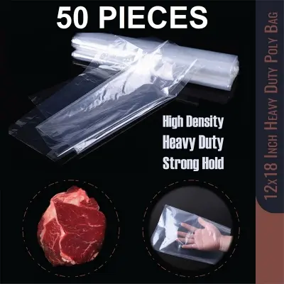 Picture of 50 Pcs LD 12 x 18 Inch Meat/ Fish/ Frozen/ Fruits Carry Bag High Density Heavy Duty Poly Bag(Multicolor)