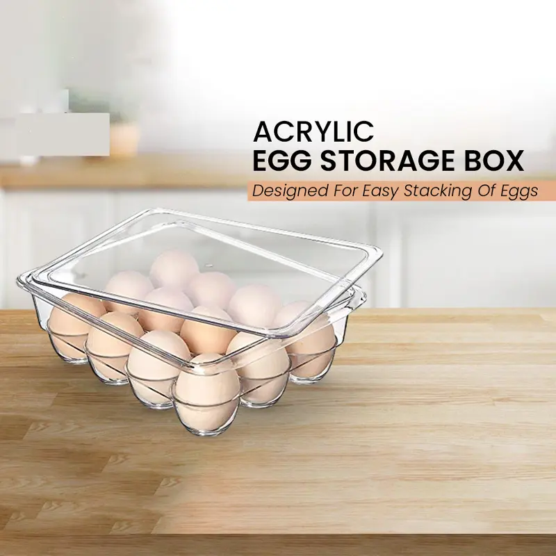 Picture of Indian Acrylic Egg Storage Box for 12 Eggs | Unbreakable, BPA Free, Food-Grade (Transparent)(Multicolor)