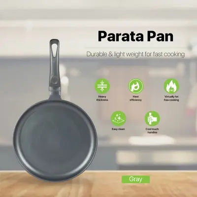 Picture of BD-KOR DOSA/ PARATHA PAN (28 CM) Non-Stick Premium Marble Coating(Gray)