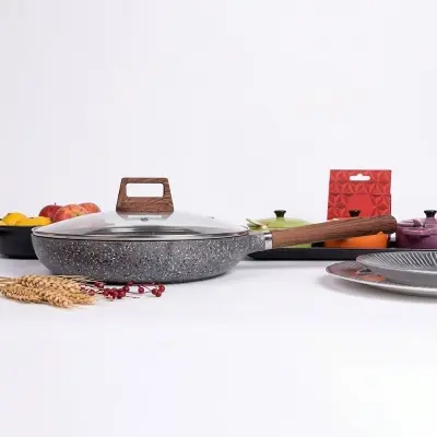 Picture of 28CM MGC Ajnur Marble Frypan With Glass Lid(Multicolor)