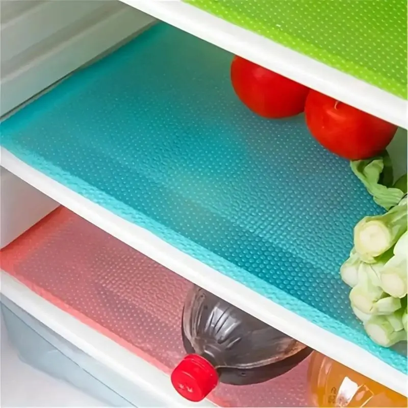 Picture of 4PCS EVA Waterproof Refrigerator Liner Mat Washable Mildew Kitchen Pad Anti-oil Cabinet Drawer Placemat Heat-insulat Fridge Mat(Multicolor)