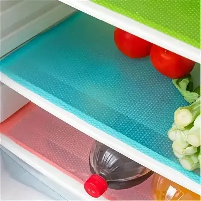 Picture of 4PCS EVA Waterproof Refrigerator Liner Mat Washable Mildew Kitchen Pad Anti-oil Cabinet Drawer Placemat Heat-insulat Fridge Mat(Multicolor)