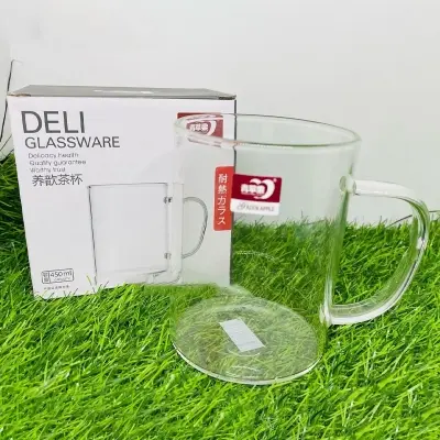 Picture of Deli 450ML Borosilicate Glass Coffee Mug with Colored Handle GPB19(Multicolor)