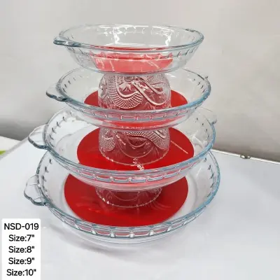 Picture of 4 Pcs Tempered Glass Round Shaped Serving Bowls Set NSD-019(Multicolor)
