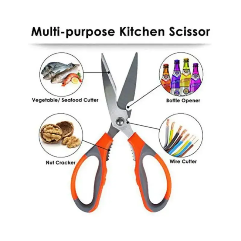 Picture of Stainless Steel Kitchen Scissors / Fish Cutting Scissors(Orange)