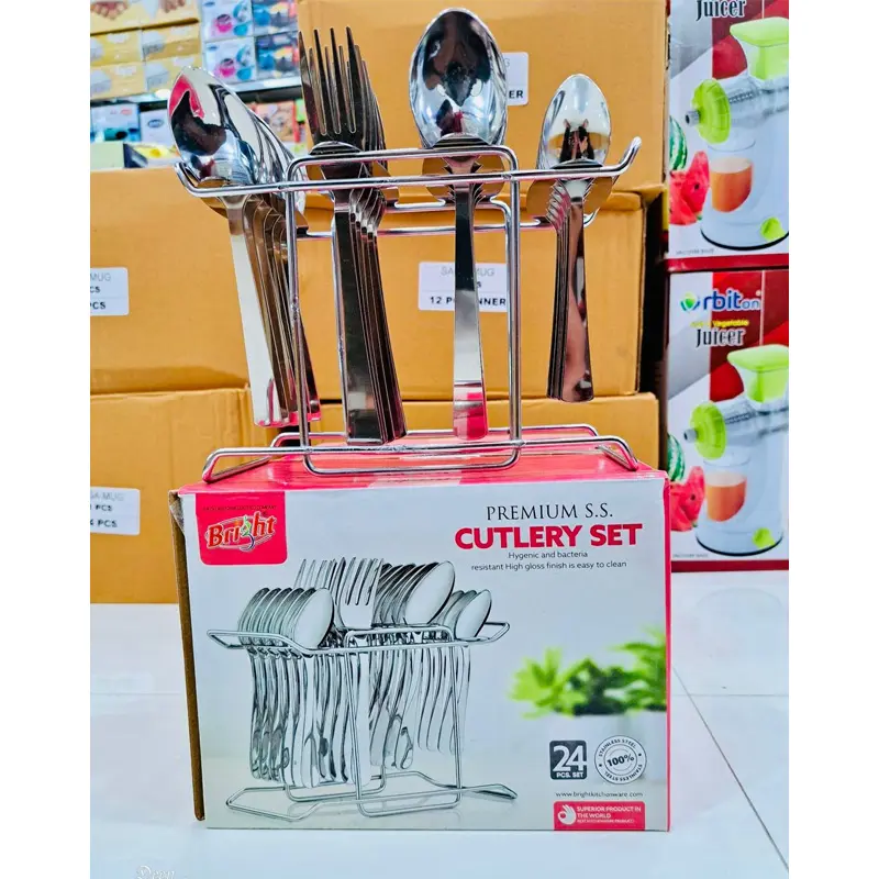 Picture of BRIGHT PREMIUM SS CUTLERY SETS Stainless Steel Cutlery Set  (Pack of 24)(Multicolor)