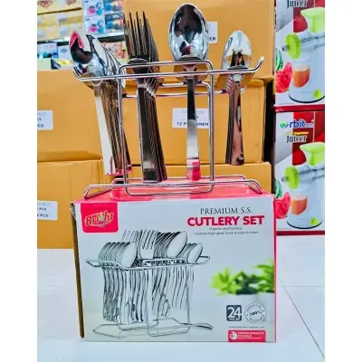 Picture of BRIGHT PREMIUM SS CUTLERY SETS Stainless Steel Cutlery Set  (Pack of 24)(Multicolor)