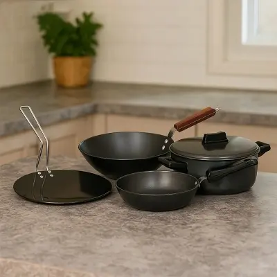 Picture of Hawkins Futura Cookware Set (ASET1) 4 Pc Cookware Set  (Hard Anodised, Aluminium, 4 - Piece)(Multicolor)