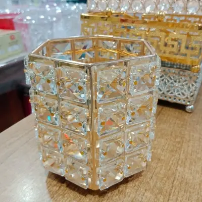 Picture of Candle Crystal Decor Christmas Decor Wedding Decor Desktop Adornment Candle Stand Home Decor Candle Holder European Style Candlestick(Multicolor)