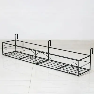 Picture of 1PC Metal Grill Rack Hanging Planter Pot 26x8x4 Inches(Multicolor)