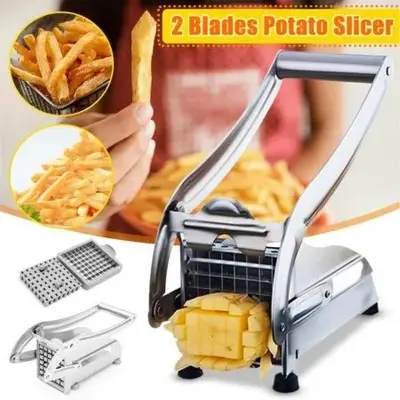 Picture of Potato chip cutter, potato corner slicer, potato cutter machine manually cutting potato slices potato slicer quick cutter potato slicer(Multicolor)