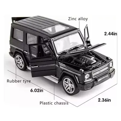 Picture of 1 PC Diecast Metal Car 1: 32 Scale Mercedes Benz AMG G 55 63 Pull Back Alloy Car With Light And Sound Auto Model-Black(Multicolor)