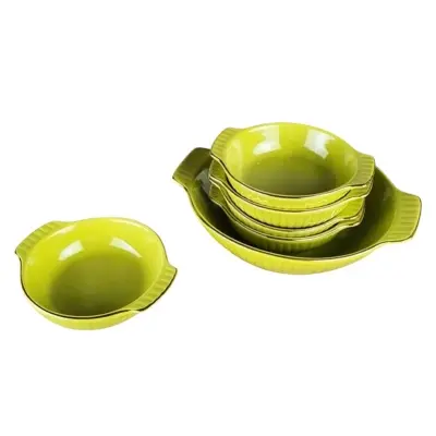 Picture of 7Pcs Payesh Set Including Serving Dish , Oven Proof porcelain Ceramic Porcelain Snack Bowl Set,Ceramic Soup & Firni Bati(Multicolor)