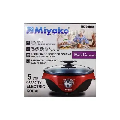 Picture of 5 Liter Miyako Electric Curry Cooker MC-500 EK | Miyako Electric Korai | Miyako Electric Multifunction Cooker | 1800 Watt(Multicolor)