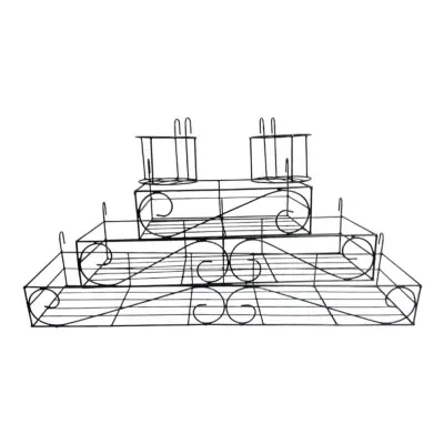 Picture of 5PC Planter Stand Flower Pot Stand For Balcony Living Room Outdoor Indoor Grill Rack 36, 26, 16 Inches(Multicolor)