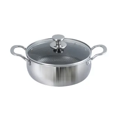 Picture of Kiam Tri Ply Honeycomb Stainless Steel Belly Casserole 26CM INDUCTION BOTTOM(Multicolor)