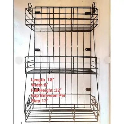 Picture of 1PC Modern Kitchen Rack 3 Layer, Square Wall Hanging, Easy to Install, Organize Accessories 32 / 8 / 18 Inches(Multicolor)