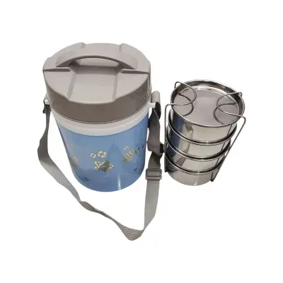 Picture of Kiam Monalisa Steel Hot Tiffin Carrier Lunch Pot - Box - Tiffin Box For Office(Multicolor)