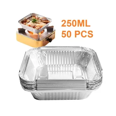 Picture of Aluminium Foil Container box 250ml 50 pcs(Multicolor)