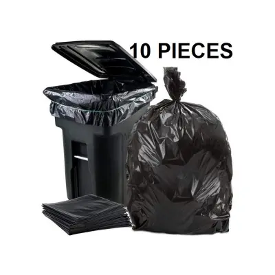 Picture of BLACK (45" X27") 10PCS Trash Bag / Poly Bag / Garbage Bag / Moyla Felar Bag / Polibag(Black)