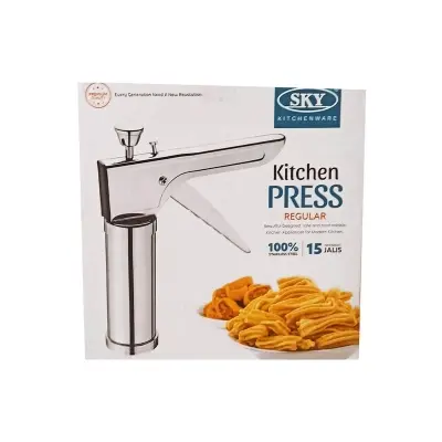 Picture of Stainless Steel Kitchen Press 15 Different Disc Grater Biscuit Cookies Indian Snacks Murukku Maker Farsan Sev Maker(Multicolor)