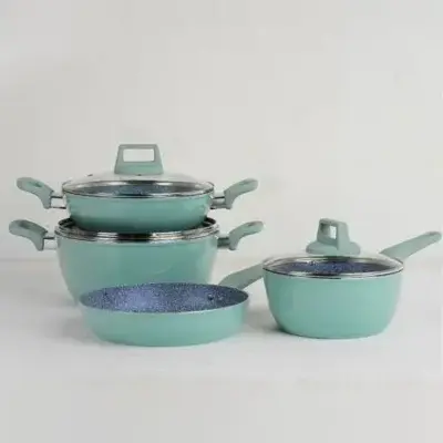 Picture of Kiam Chromatic 7 Pcs Ceramic Granite Cookware Set (Induction bottom)(Multicolor)