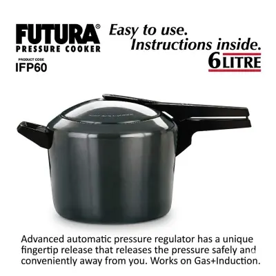 Picture of 6 Liter Futura Hard Anodized Pressure Cooker(Multicolor)