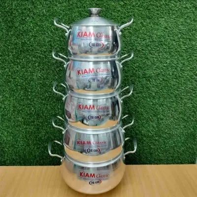 Picture of Kiam Heavy Thick Base Belly Shape Saucepan 10 in 1 set(Multicolor)