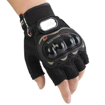 Picture of Pro-Biker Carbon Half Finger Gloves - Black