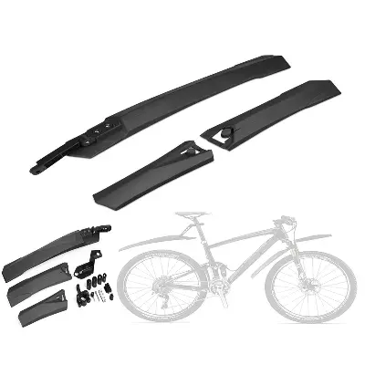 Picture of Bicycle Folding Front & Rear Mudguard Set - Black