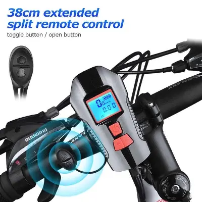 Picture of Waterproof Bike Light USB Charging Front Bike Flashlight Handlebar Bike Headlight With Horn Speed ​​Meter LCD Display
